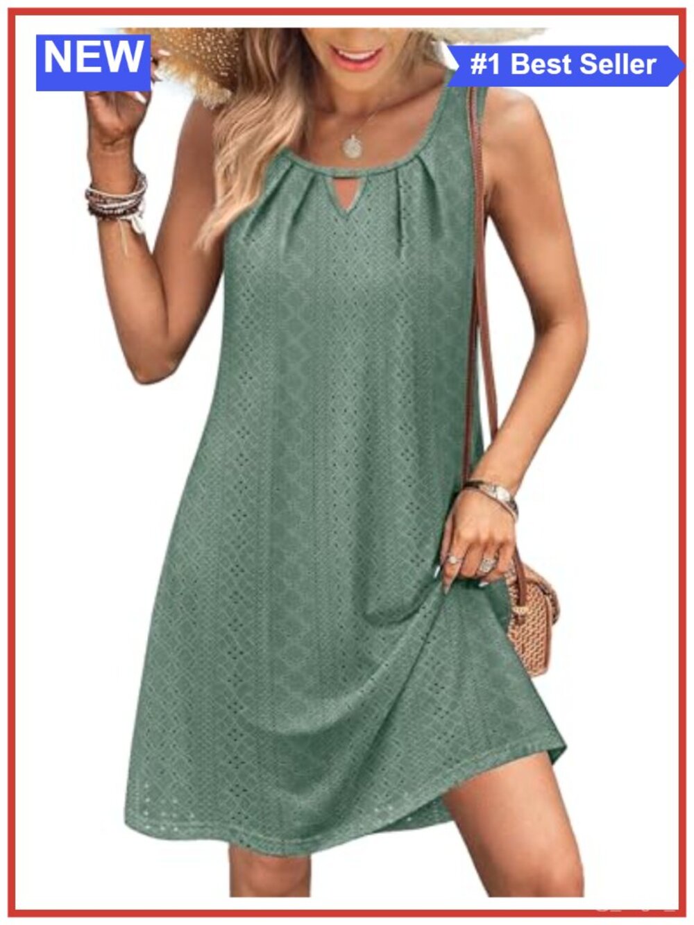 RUMIA Sleeveless Beach Dress Swim Coverup with Pockets